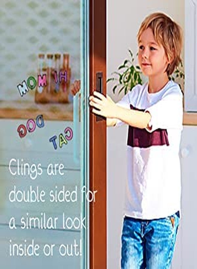 JesPlay Alphabet and Letter Gel Window Clings for Kids (60 pc Double Set) - Window Stickers for Toddlers, Gel Clings Window Decals Jelly Reusable Sticker - Home Car Plane Airplane Activities (Jesplay USA) - Image 4